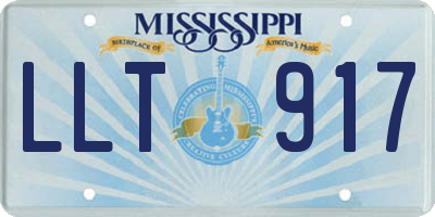 MS license plate LLT917