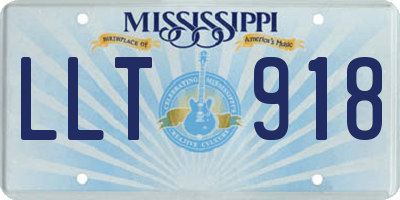 MS license plate LLT918