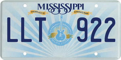 MS license plate LLT922