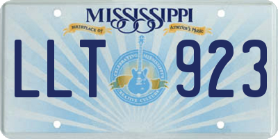 MS license plate LLT923