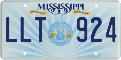 MS license plate LLT924
