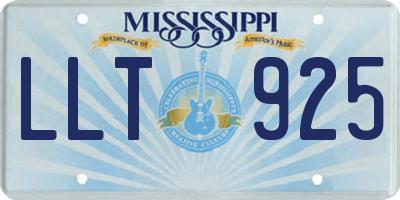 MS license plate LLT925