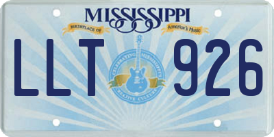 MS license plate LLT926
