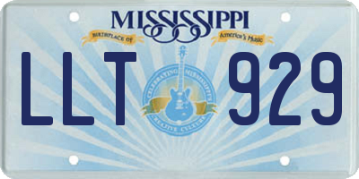 MS license plate LLT929