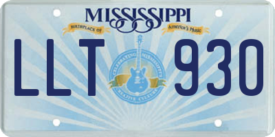 MS license plate LLT930