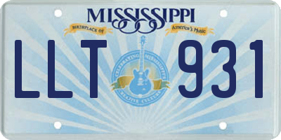 MS license plate LLT931