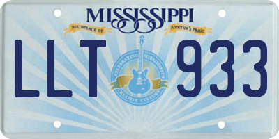 MS license plate LLT933