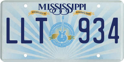 MS license plate LLT934