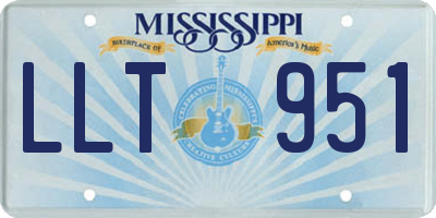 MS license plate LLT951