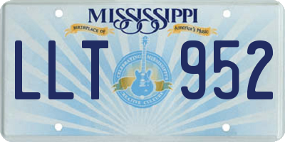 MS license plate LLT952