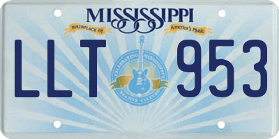 MS license plate LLT953