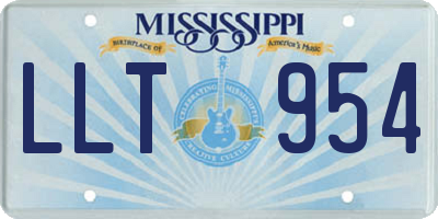 MS license plate LLT954