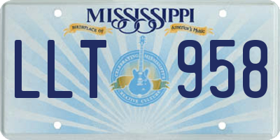 MS license plate LLT958