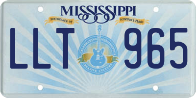 MS license plate LLT965
