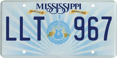 MS license plate LLT967