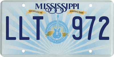 MS license plate LLT972