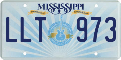 MS license plate LLT973