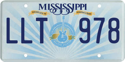 MS license plate LLT978