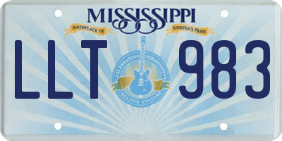 MS license plate LLT983