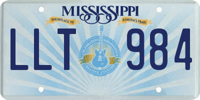 MS license plate LLT984