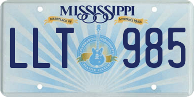 MS license plate LLT985