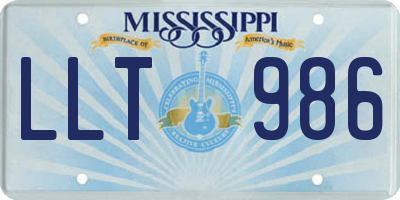 MS license plate LLT986