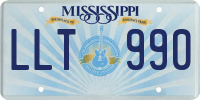 MS license plate LLT990