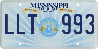 MS license plate LLT993