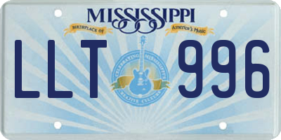 MS license plate LLT996