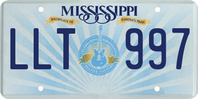 MS license plate LLT997