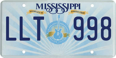 MS license plate LLT998