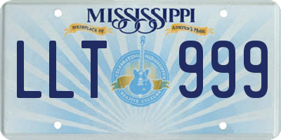 MS license plate LLT999