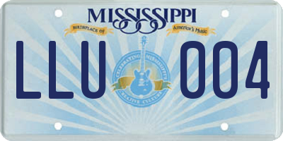 MS license plate LLU004
