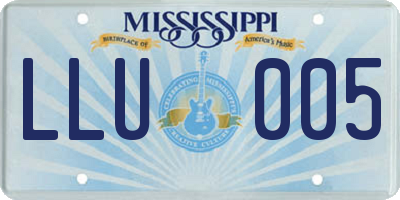 MS license plate LLU005