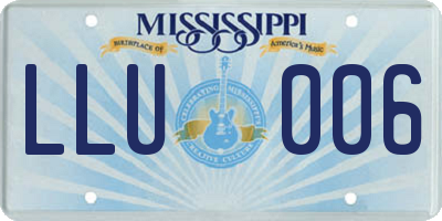 MS license plate LLU006