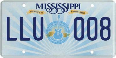 MS license plate LLU008