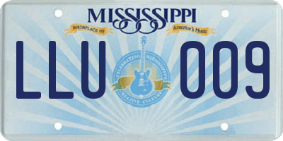 MS license plate LLU009
