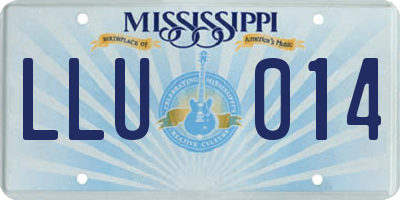 MS license plate LLU014