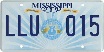 MS license plate LLU015