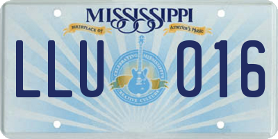 MS license plate LLU016