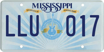 MS license plate LLU017
