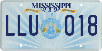 MS license plate LLU018