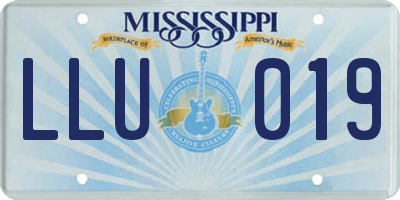 MS license plate LLU019