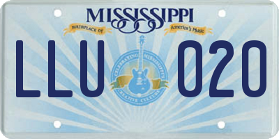 MS license plate LLU020