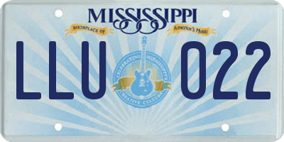 MS license plate LLU022
