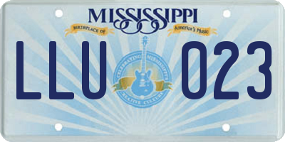 MS license plate LLU023