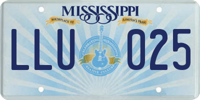 MS license plate LLU025