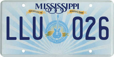 MS license plate LLU026