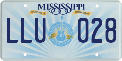 MS license plate LLU028