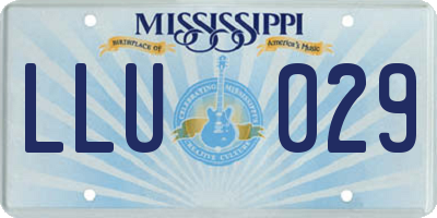 MS license plate LLU029